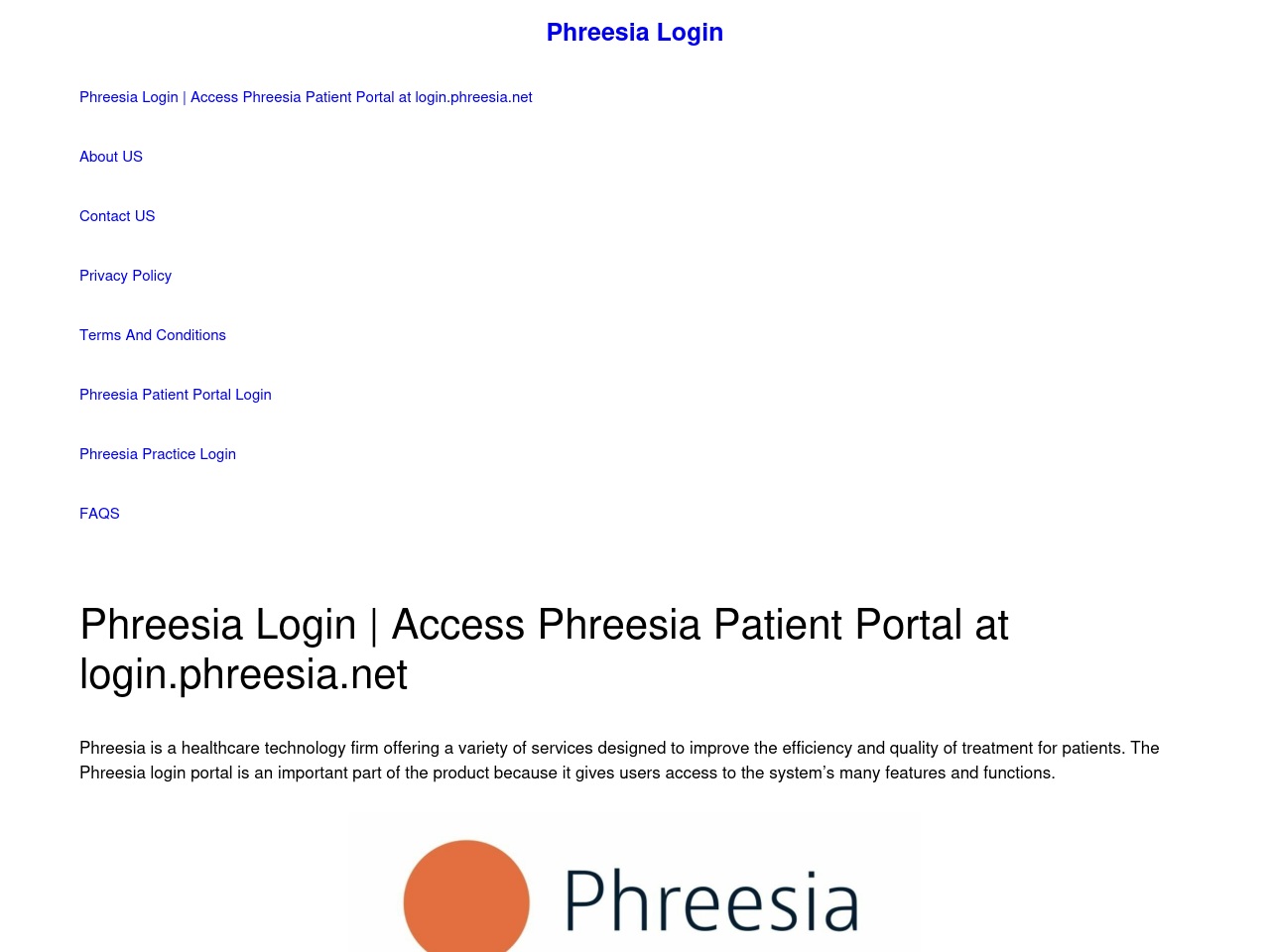 phreesialogin.online screenshot alt-text