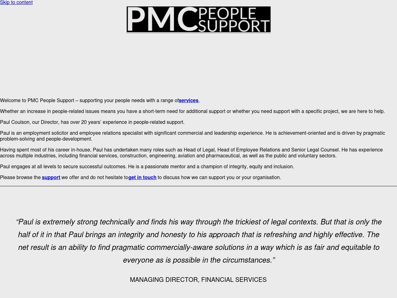pmcpeoplesupport.co.uk screenshot alt-text