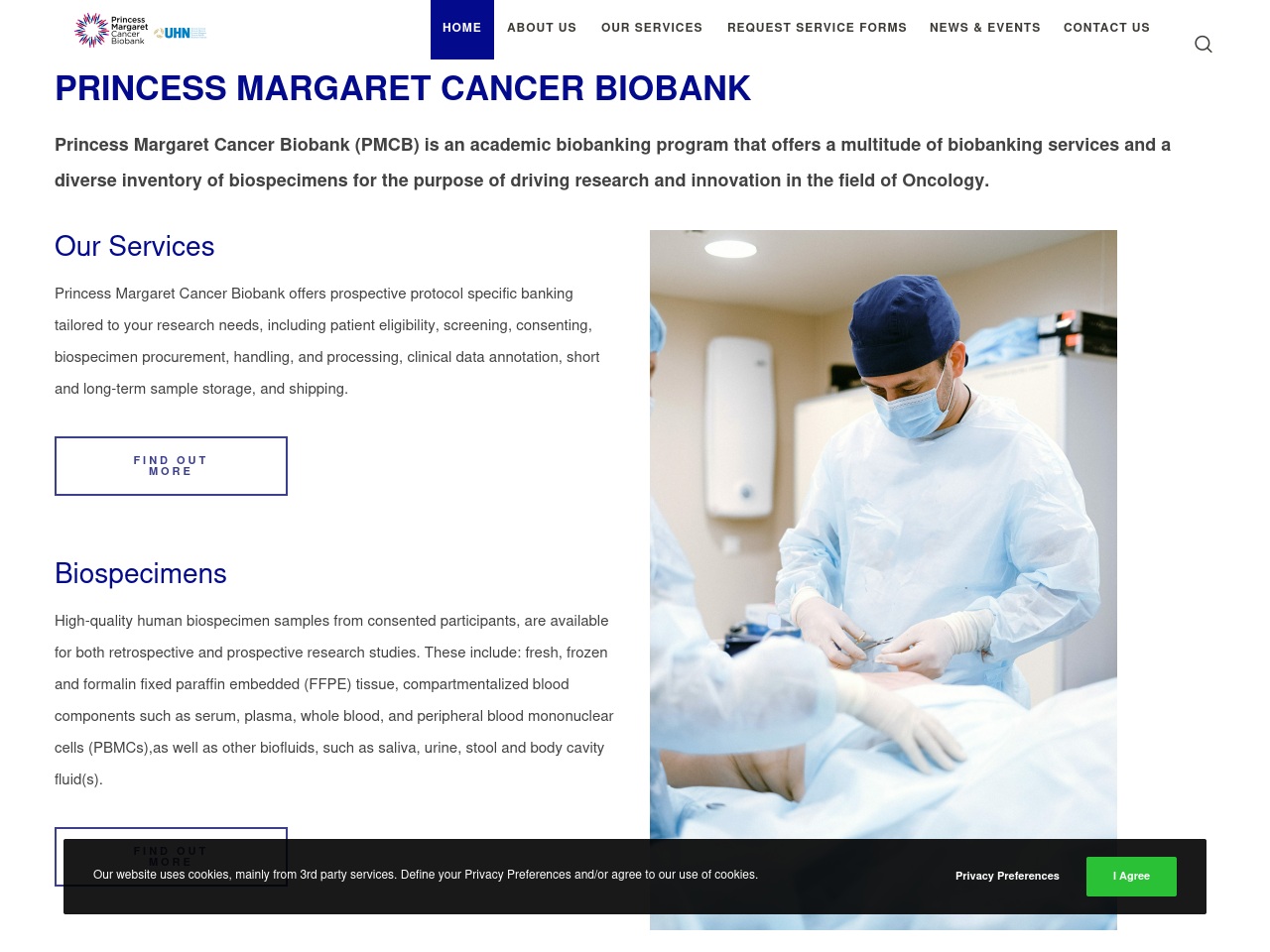 princessmargaretcancerbiobank.com screenshot alt-text