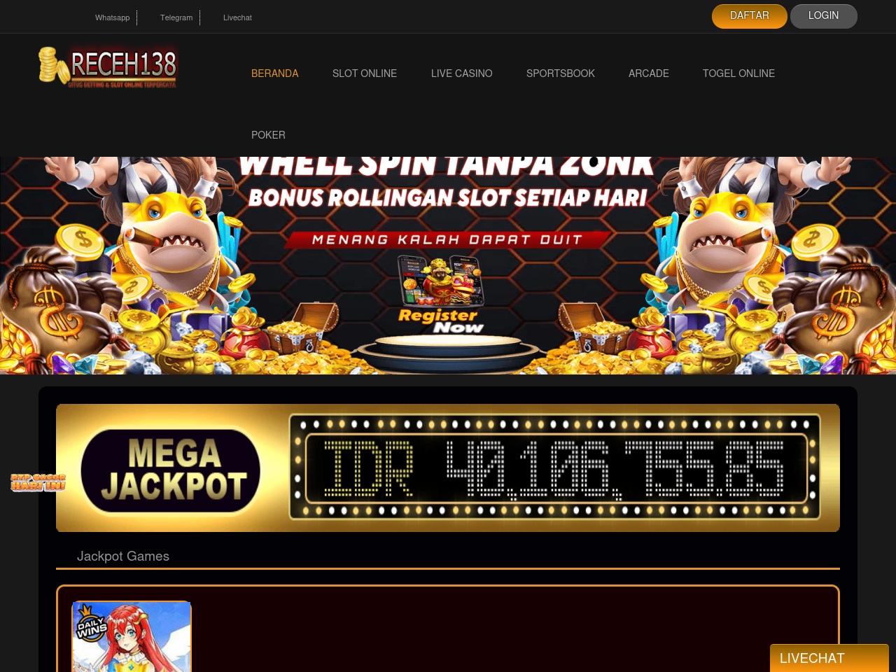 receh138login.com screenshot alt-text
