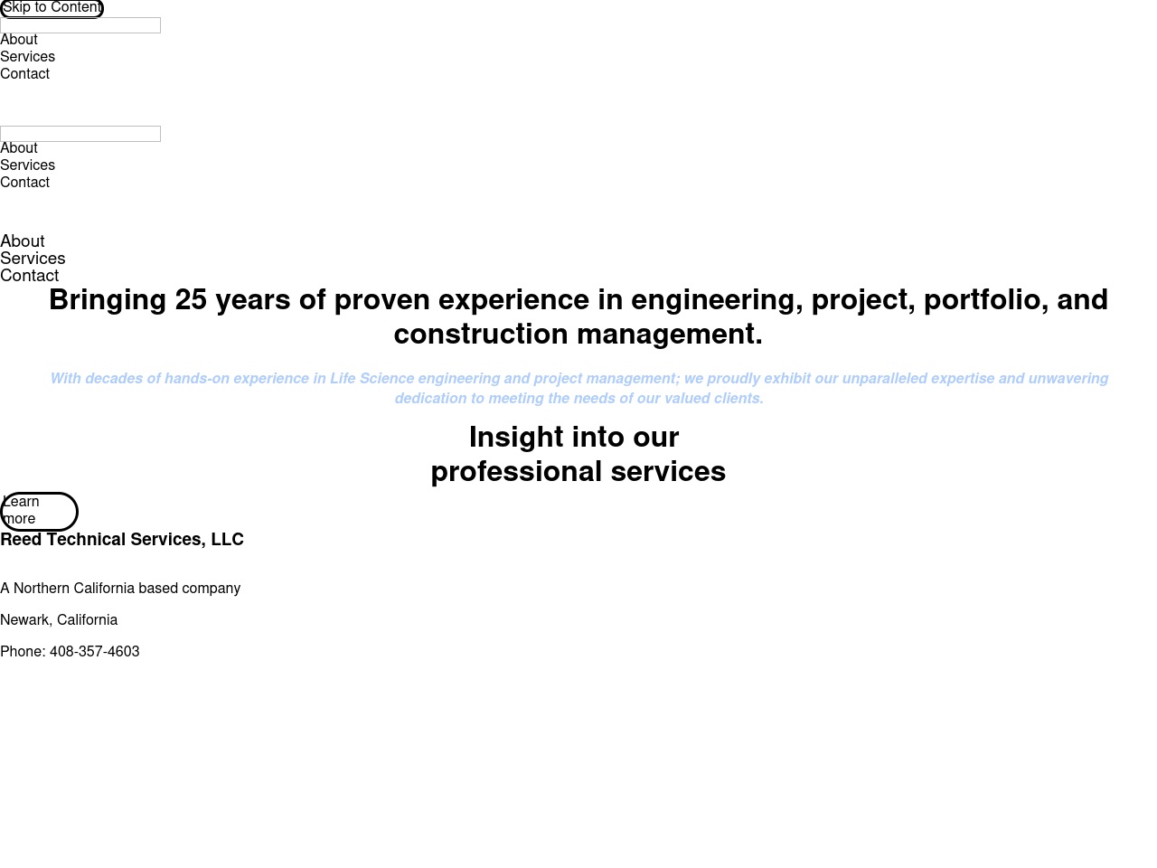 reedtechnicalservices.com screenshot alt-text