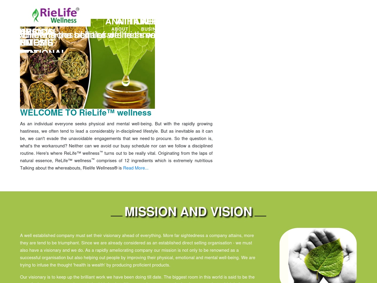rielifewellness.com screenshot alt-text