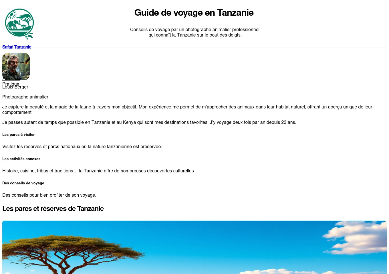 safari-tanzanie.com screenshot alt-text