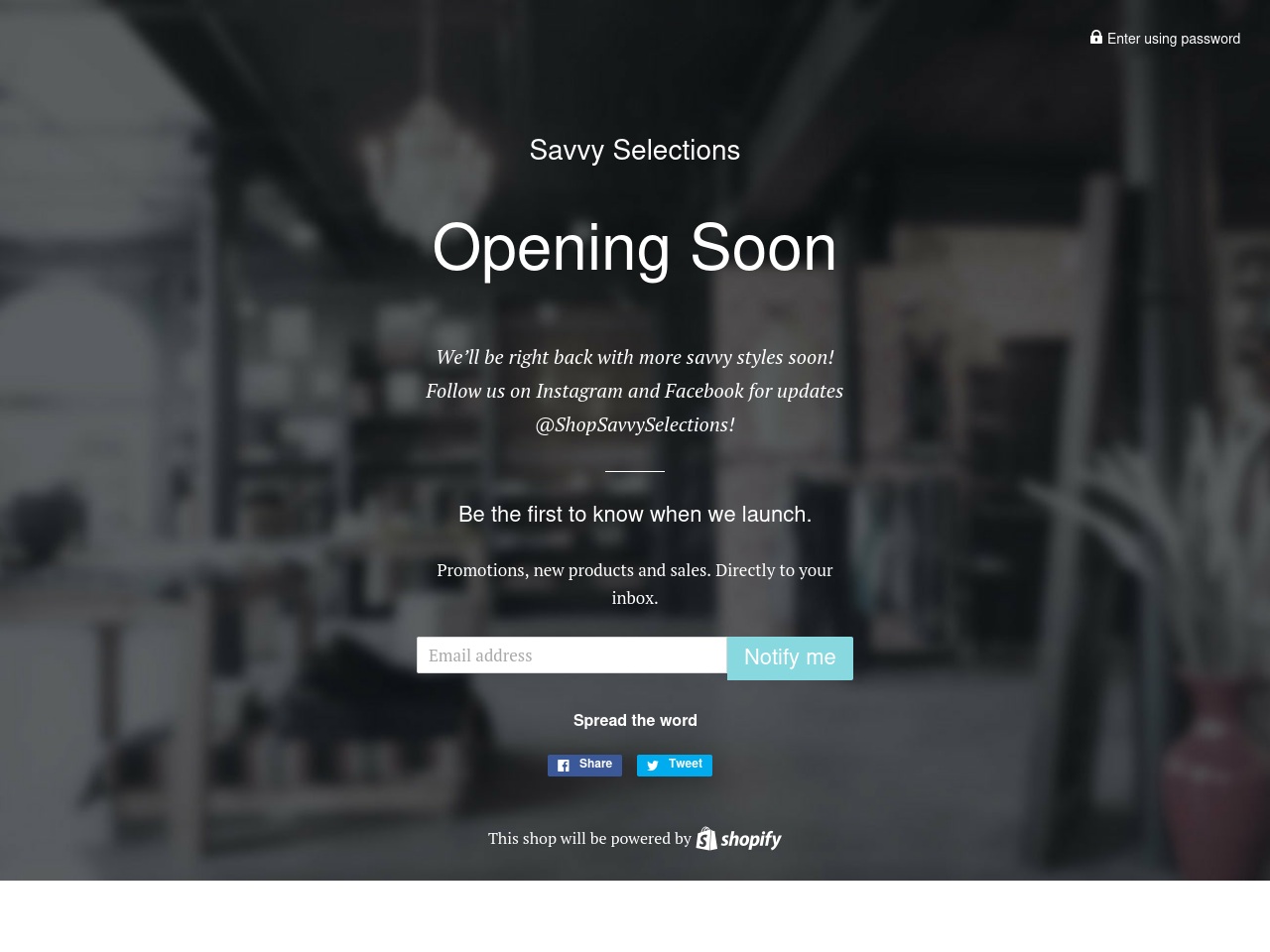 shopsavvyselections.com screenshot alt-text