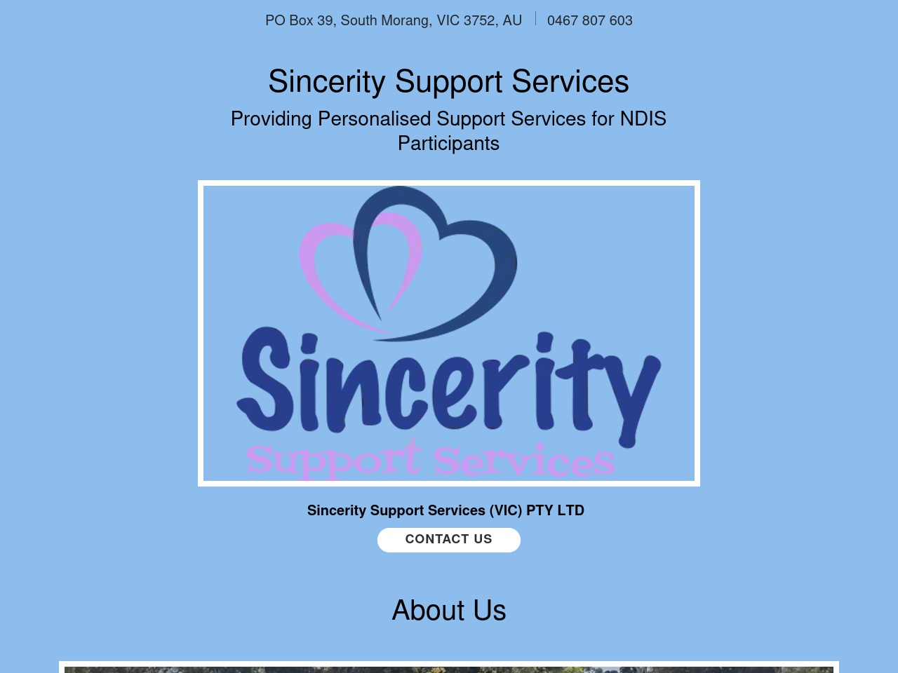 sinceritysupportservices.com screenshot alt-text