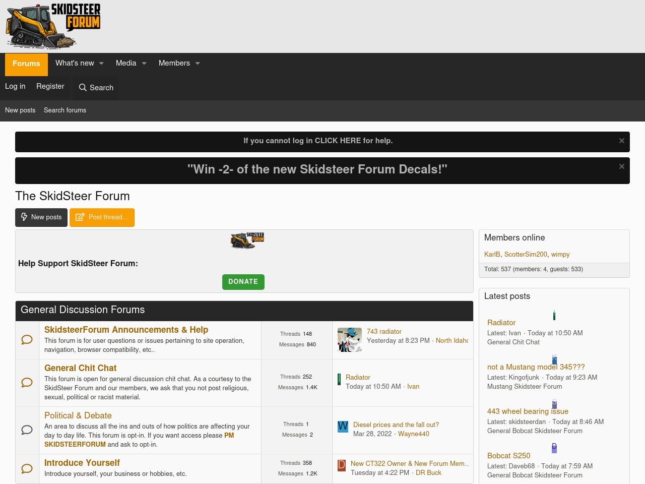 skidsteerforum.com screenshot alt-text