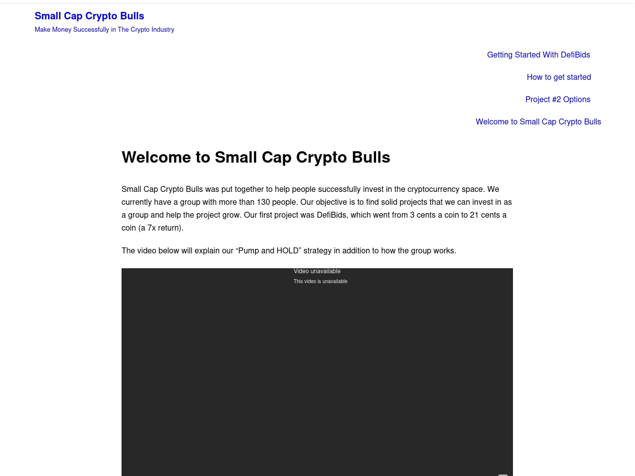 smallcapcryptobulls.com screenshot alt-text
