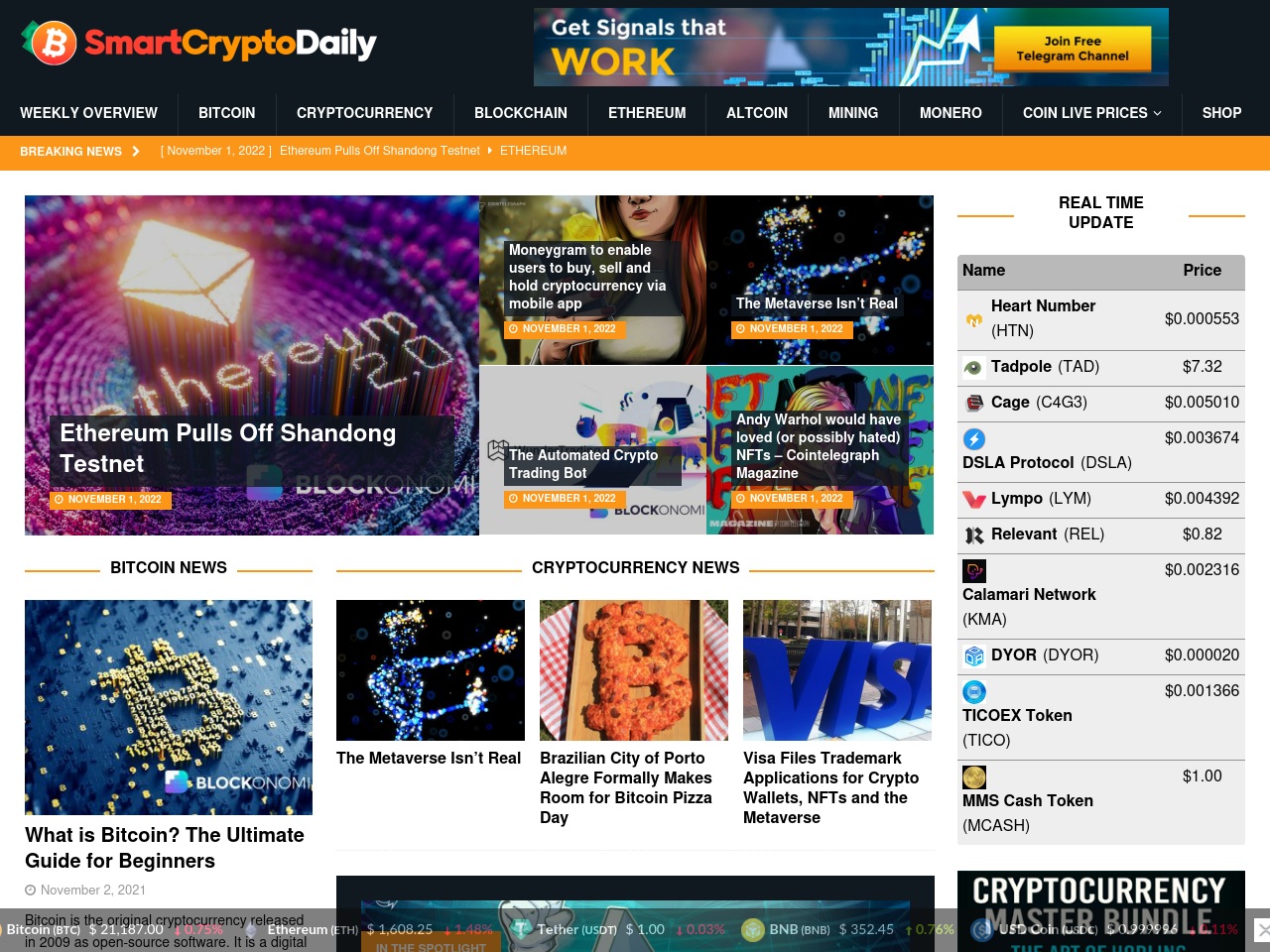 smartcryptodaily.com screenshot alt-text