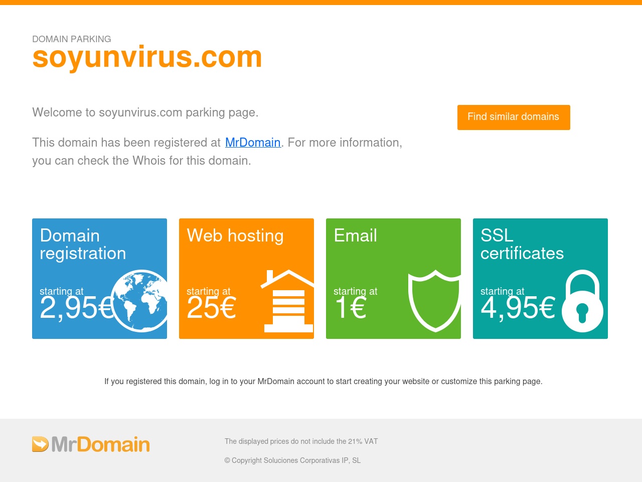 soyunvirus.com screenshot alt-text