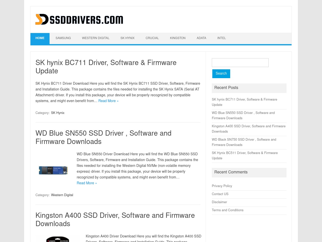 ssddrivers.com screenshot alt-text