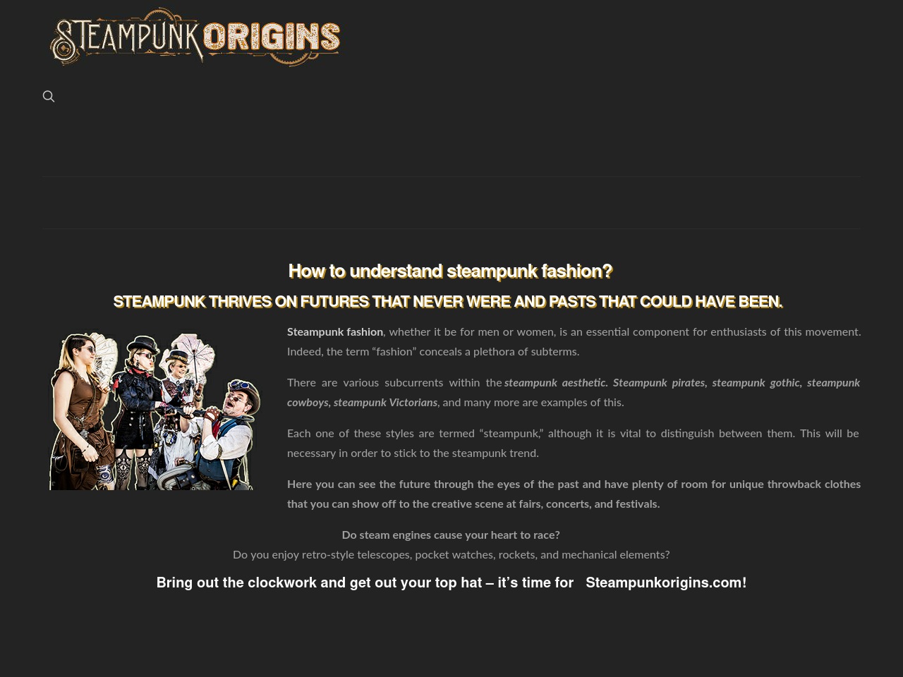steampunkorigins.com screenshot alt-text