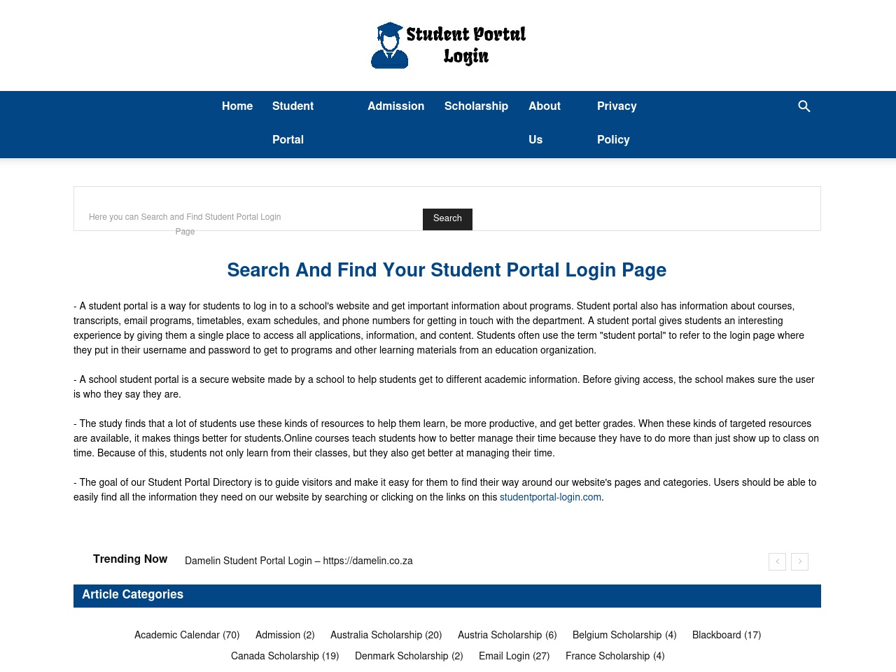 studentportal-login.com screenshot alt-text