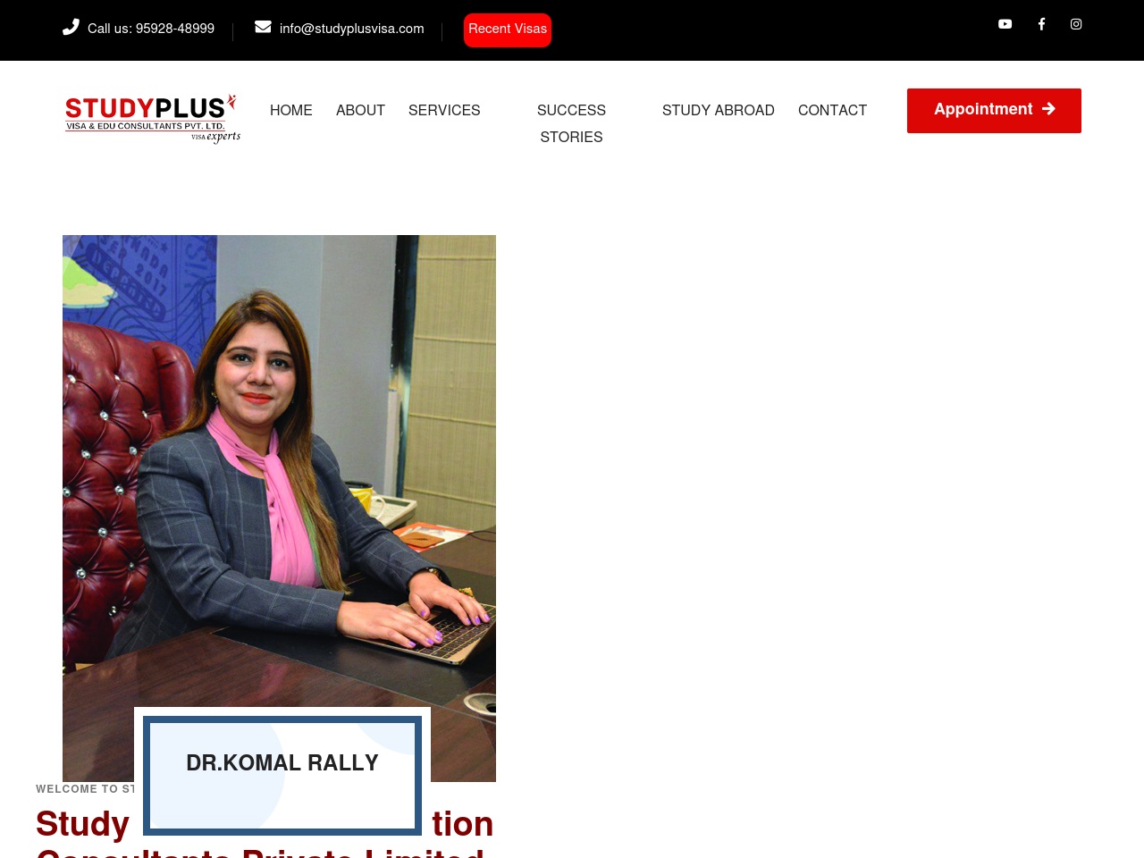 studyplusvisa.com screenshot alt-text