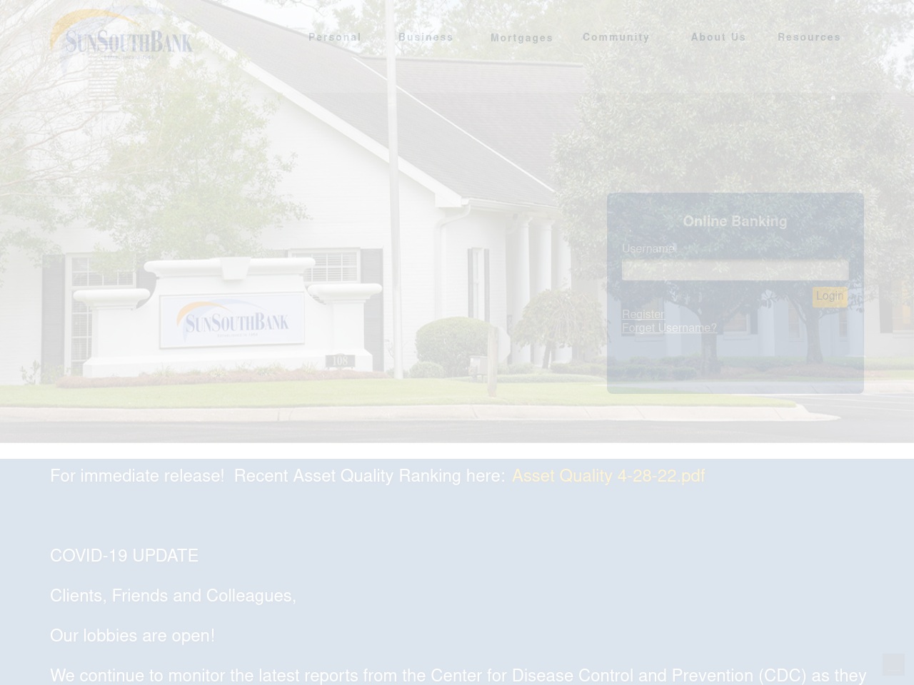 sunsouthbank.site screenshot alt-text