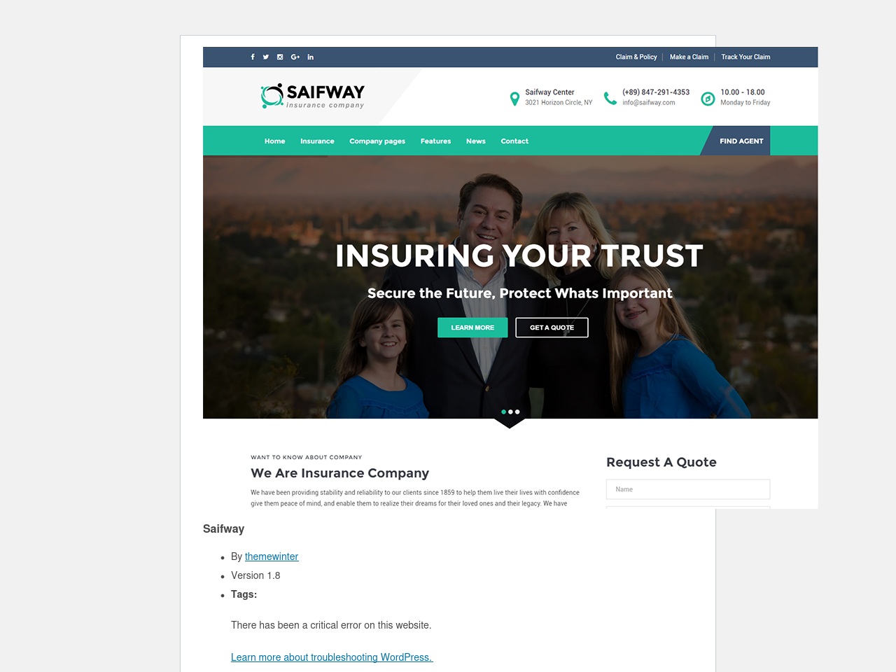 supervisainsure.com screenshot alt-text