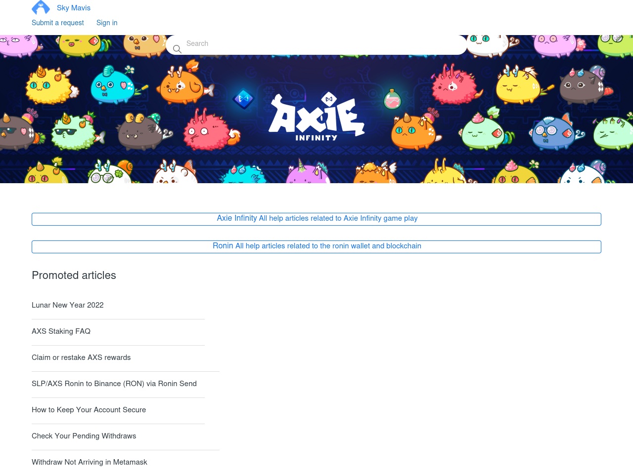 support-axielnfinity.com screenshot alt-text