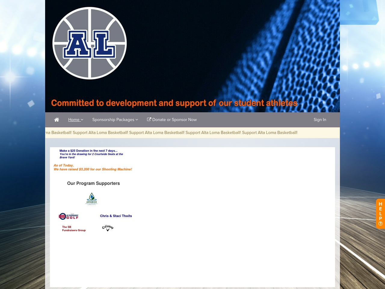 supportaltalomahoops.com screenshot alt-text