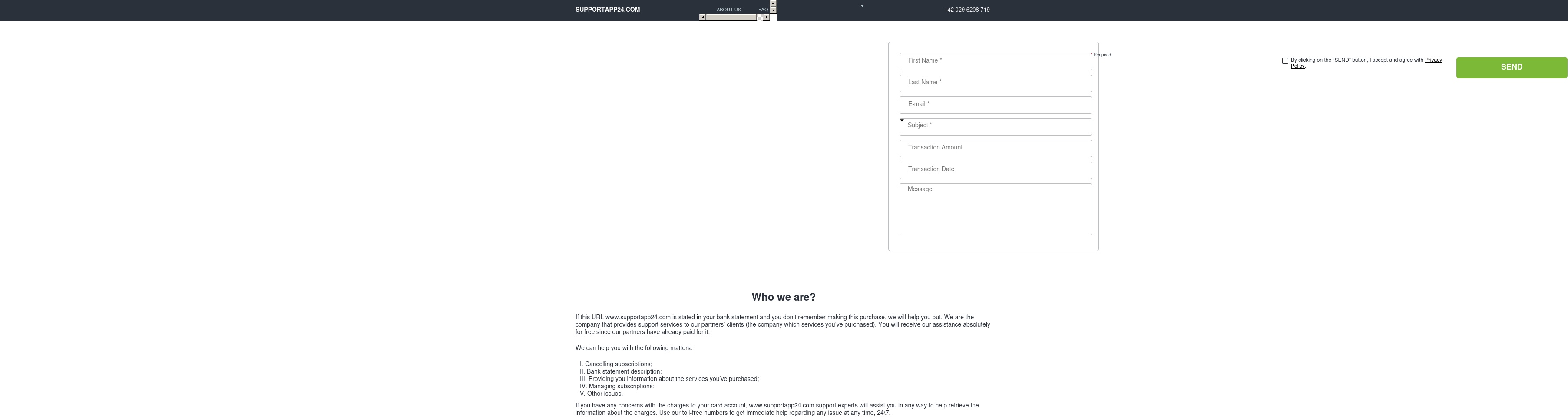 supportapp24.com screenshot alt-text