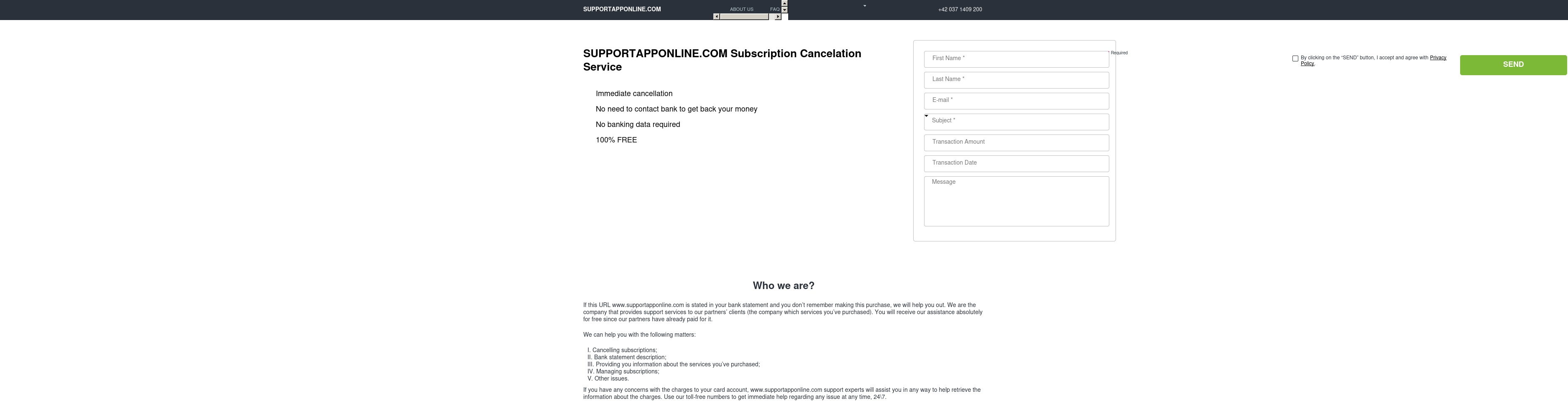 supportapponline.com screenshot alt-text