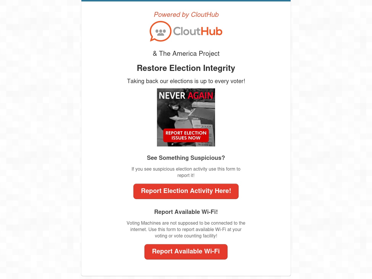 supportcleanelections.com screenshot alt-text