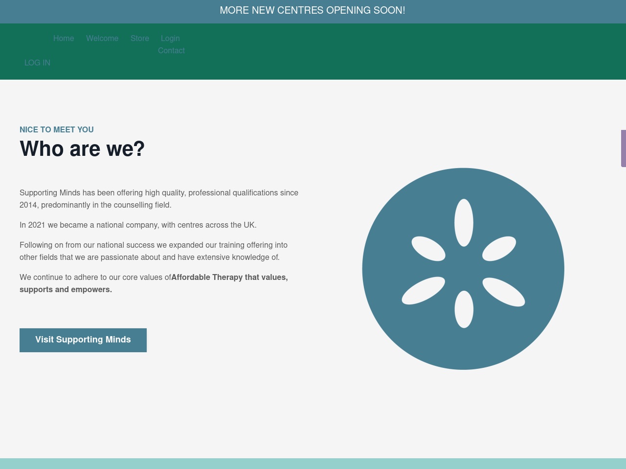supportingmindstraining.com screenshot alt-text