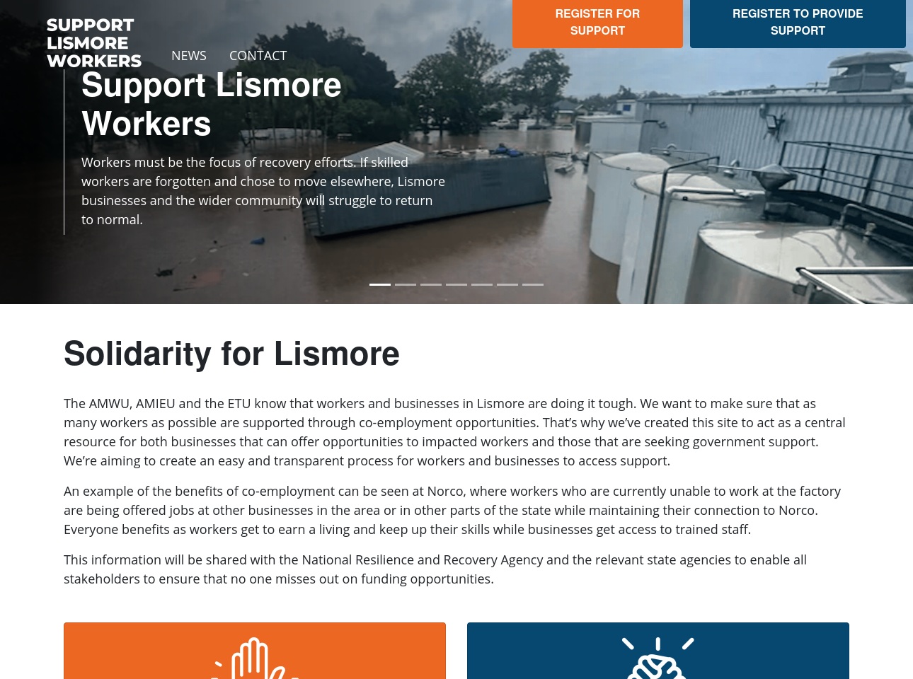 supportlismoreworkers.com screenshot alt-text
