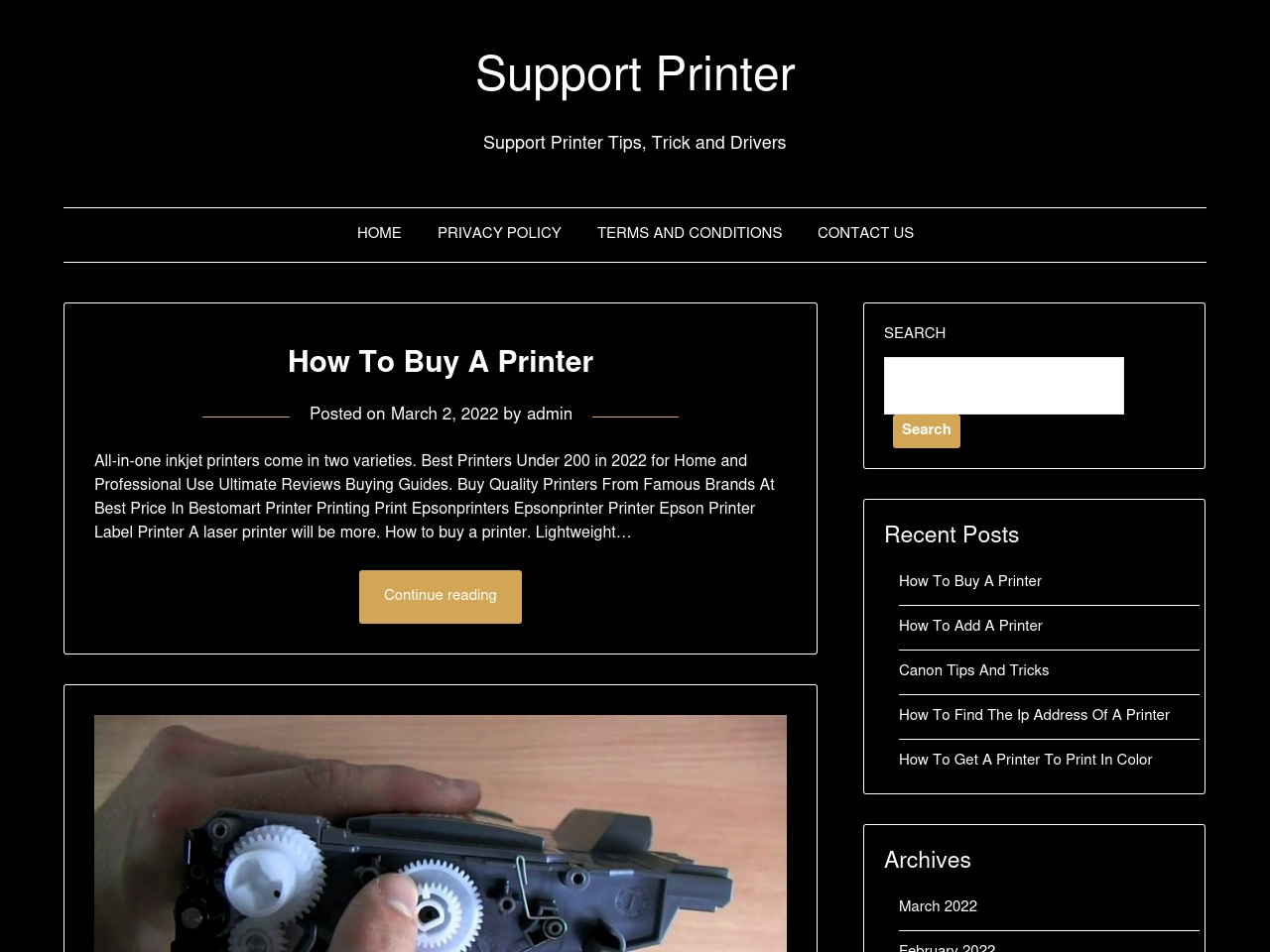 supportprinter.net screenshot alt-text