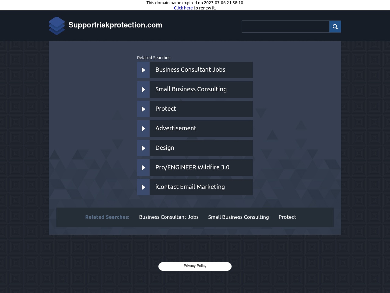 supportriskprotection.com screenshot alt-text