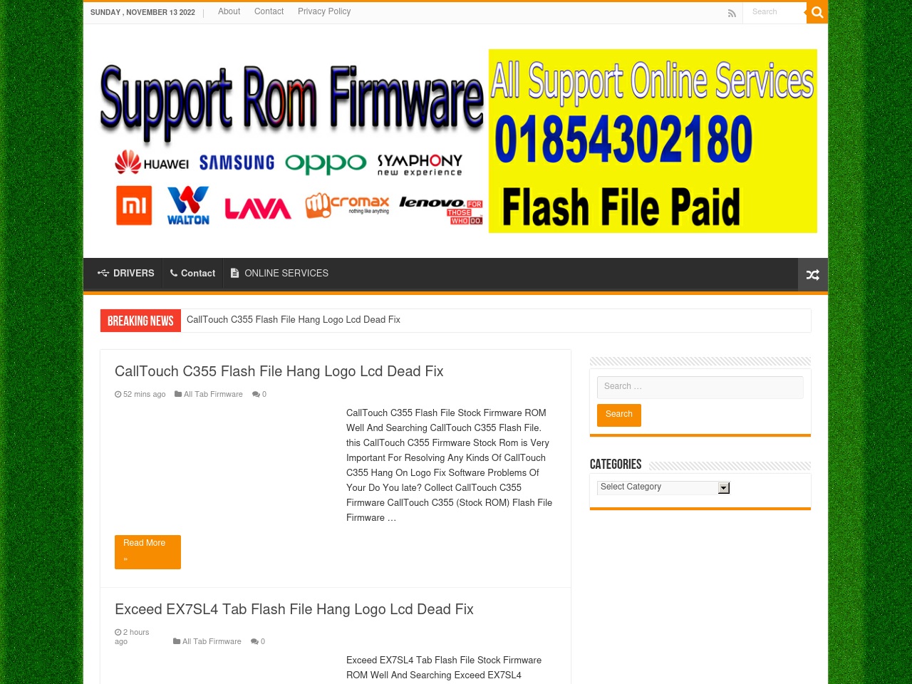 supportromfirmware.com screenshot alt-text