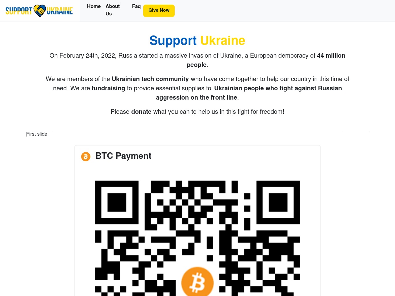 supportukraine-un.com screenshot alt-text