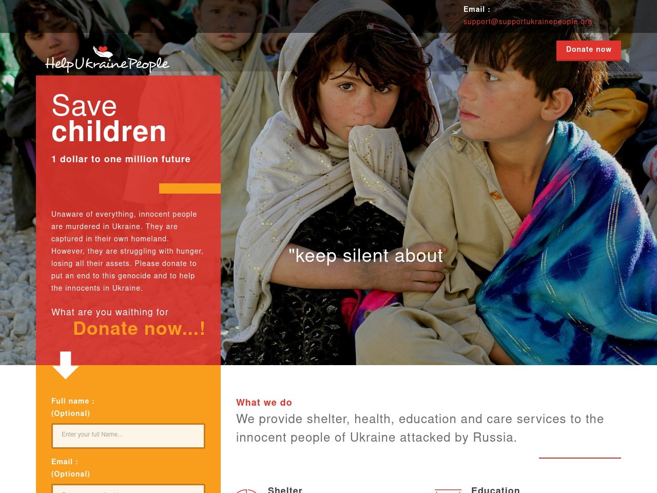 supportukrainepeople.org screenshot alt-text