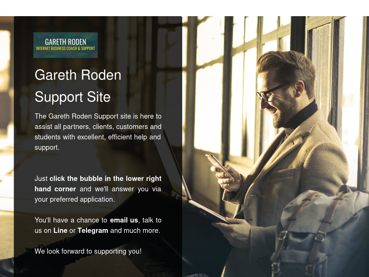 supportwithgareth.com screenshot alt-text