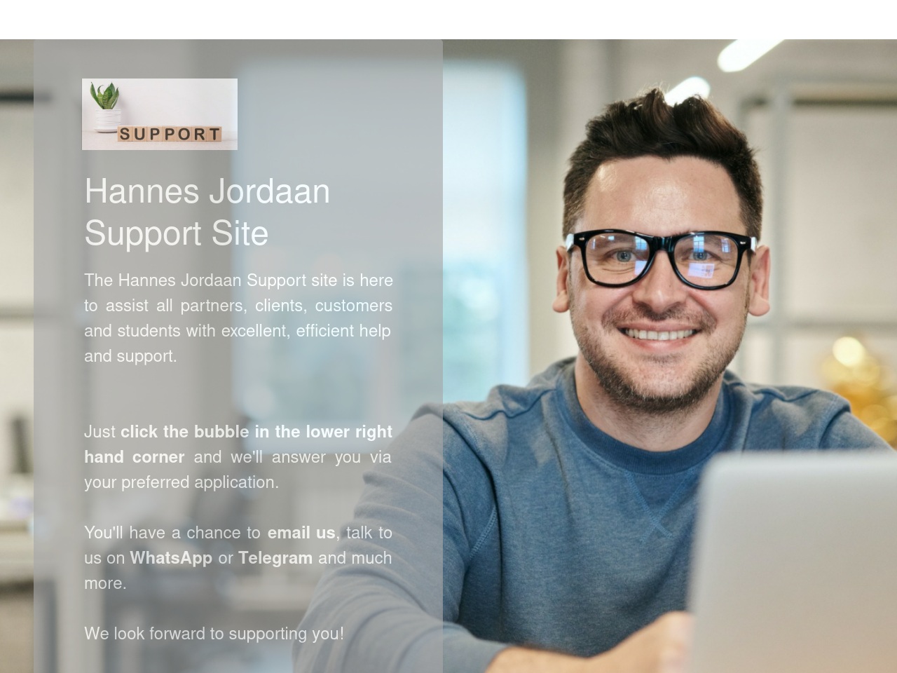 supportwithhannes.com screenshot alt-text