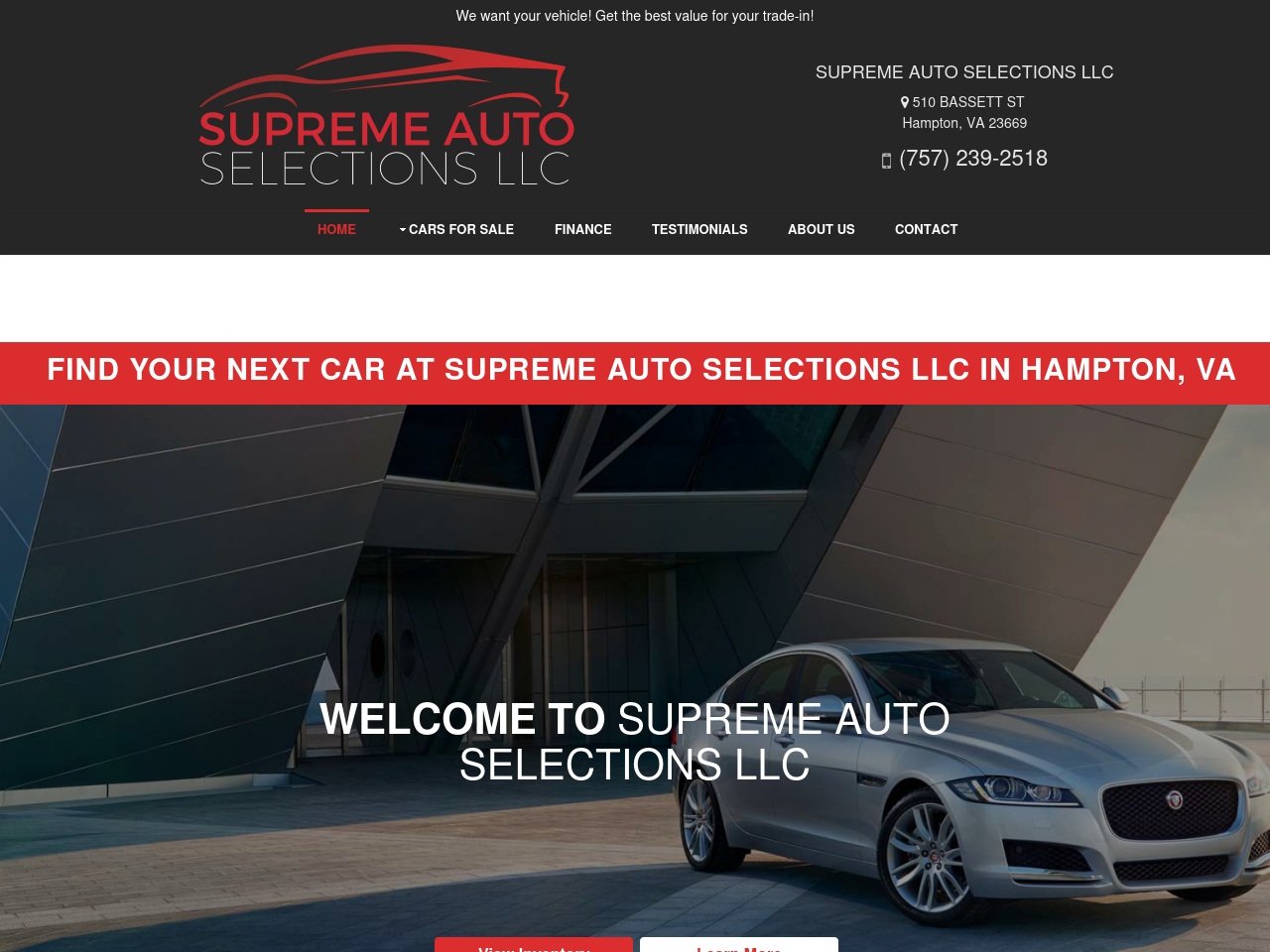 supremeautoselections.com screenshot alt-text