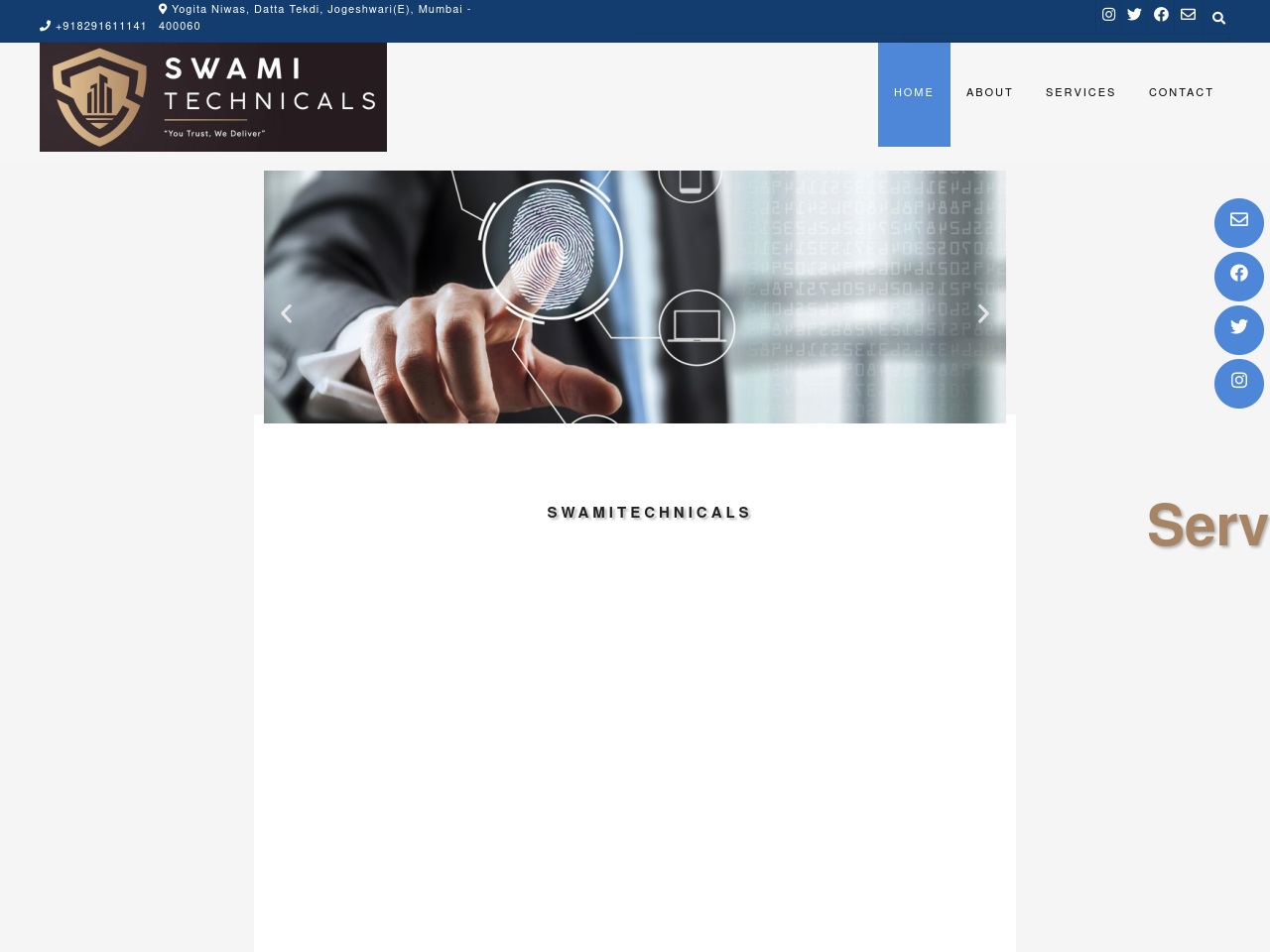swamitechnicals.com screenshot alt-text