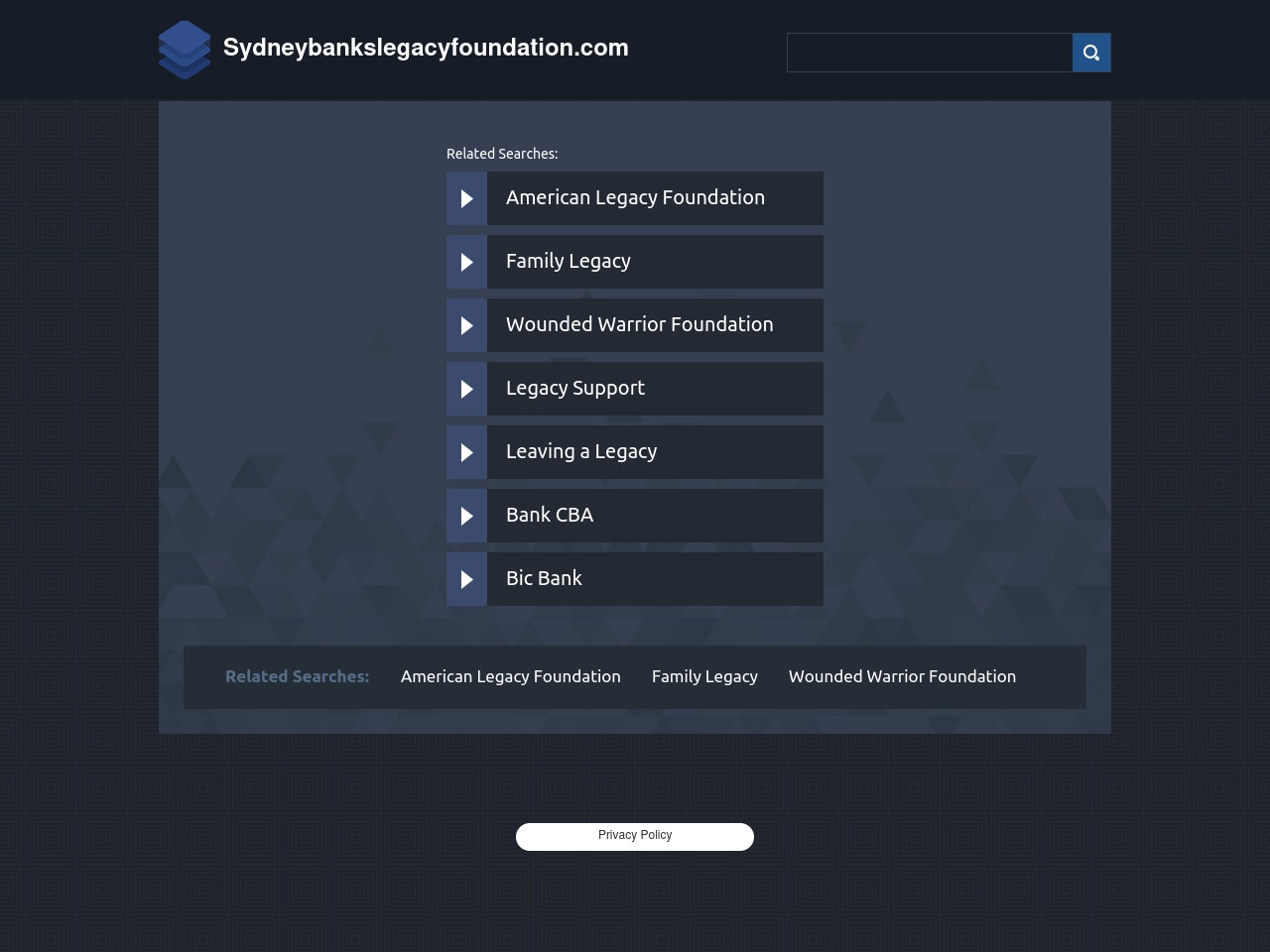 sydneybankslegacyfoundation.com screenshot alt-text
