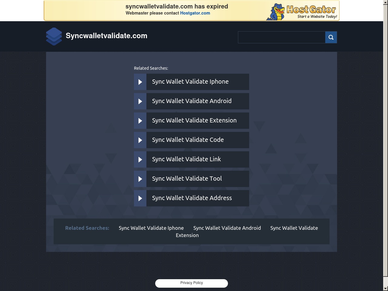 syncwalletvalidate.com screenshot alt-text
