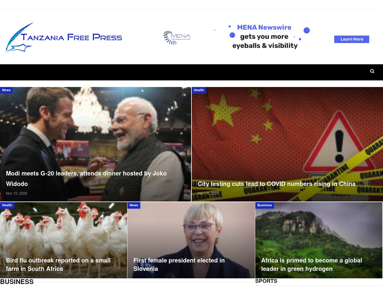 tanzaniafreepress.com screenshot alt-text
