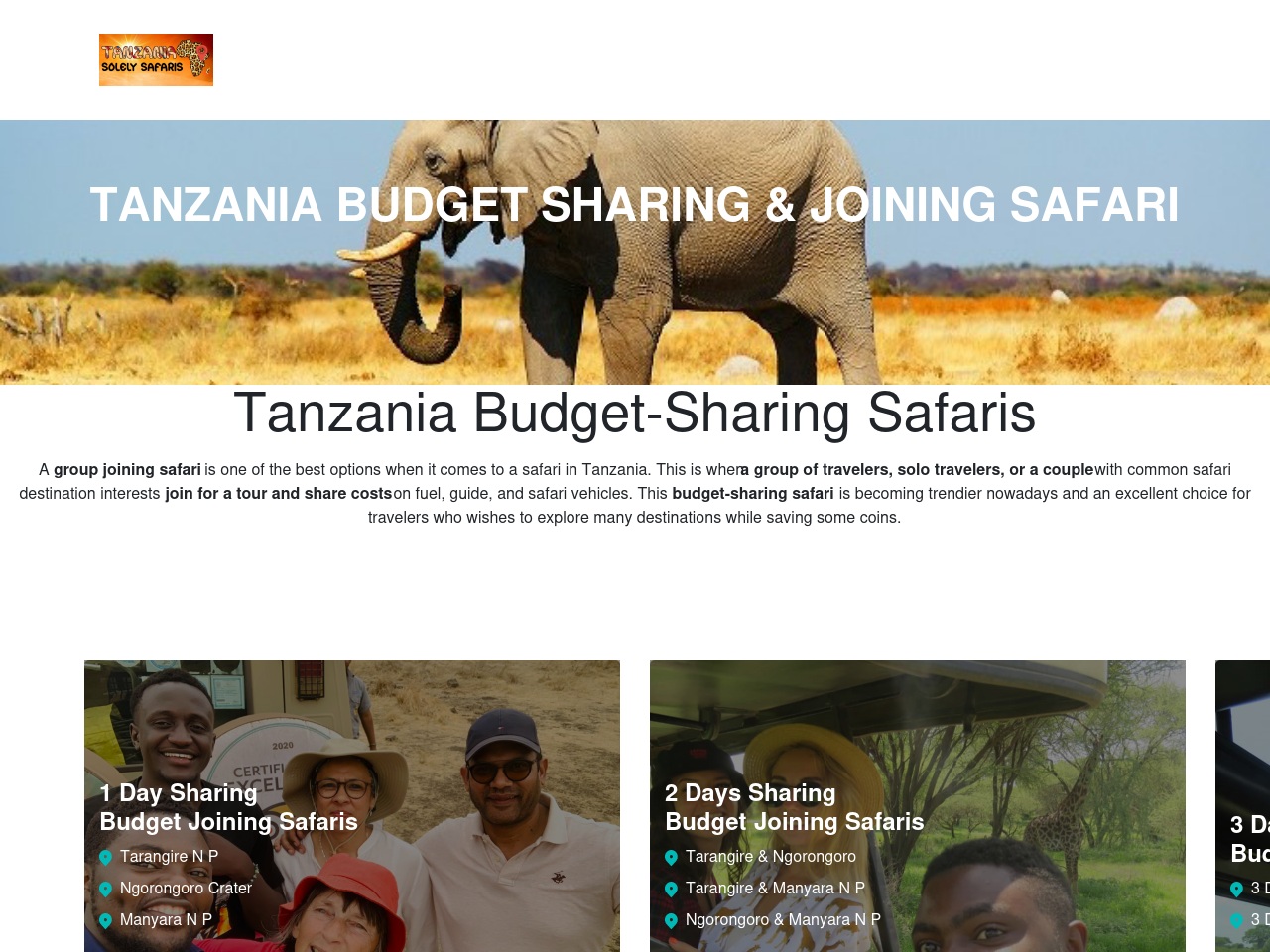 tanzaniasolelytours.com screenshot alt-text