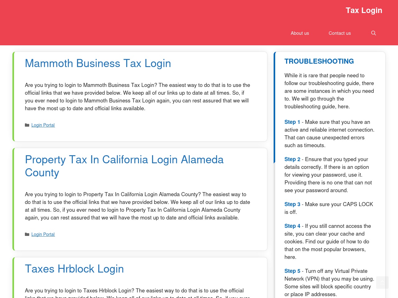 tax-login.com screenshot alt-text