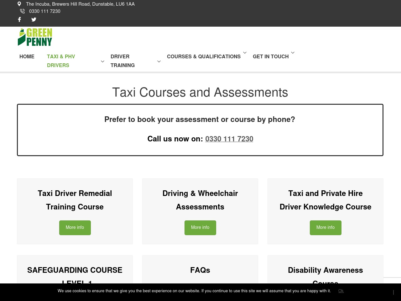 taxidriverassessments.com screenshot alt-text