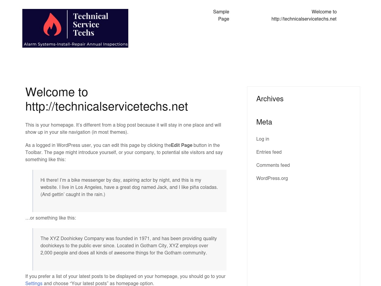 technicalservicetechs.net screenshot alt-text