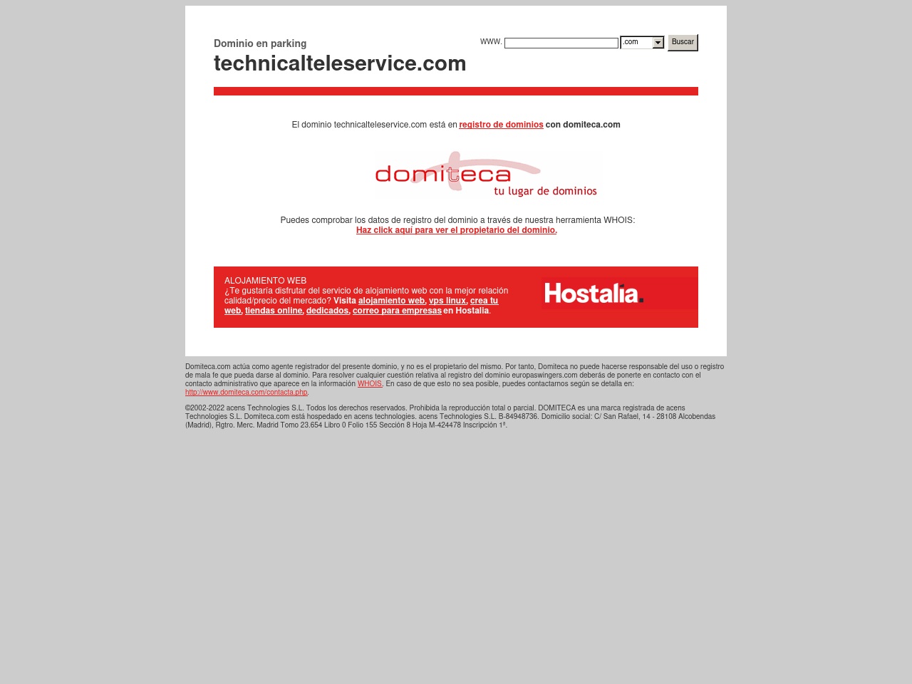 technicalteleservice.com screenshot alt-text