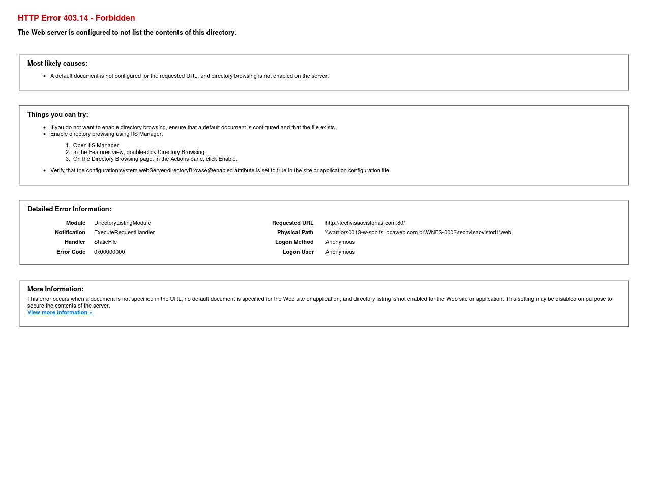 techvisaovistorias.com screenshot alt-text