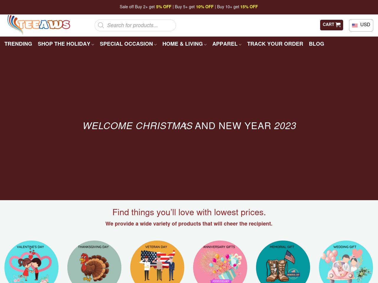 teeaws.com screenshot alt-text