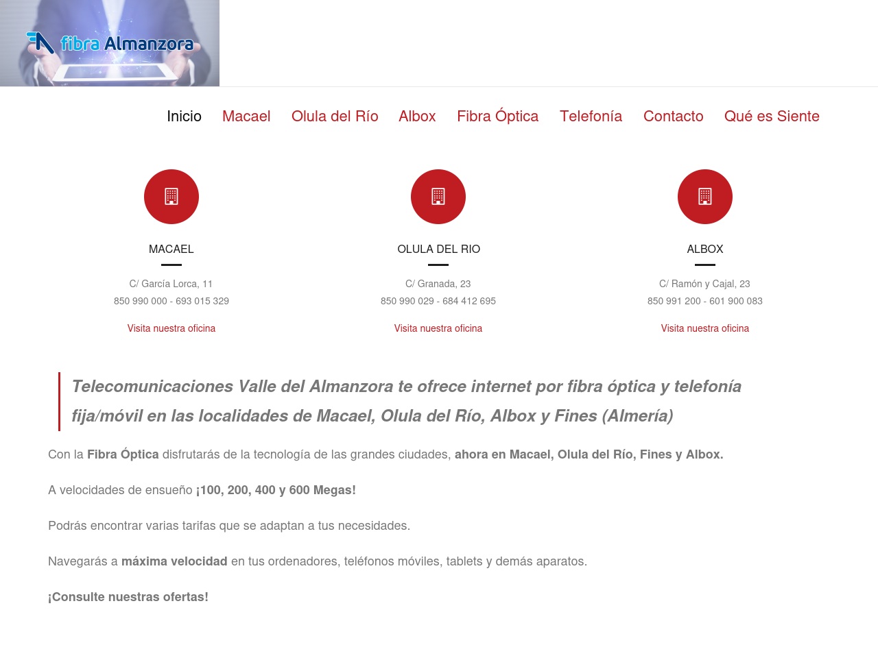 telecovallealmanzora.com screenshot alt-text