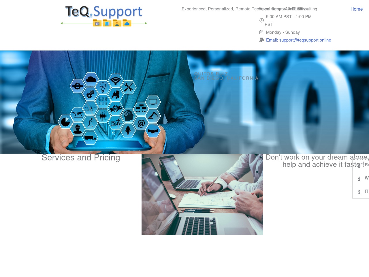 teqsupport.online screenshot alt-text