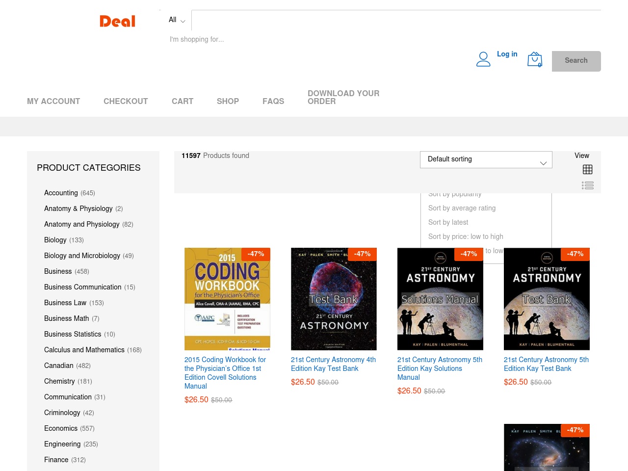 testbankdeal.com screenshot alt-text