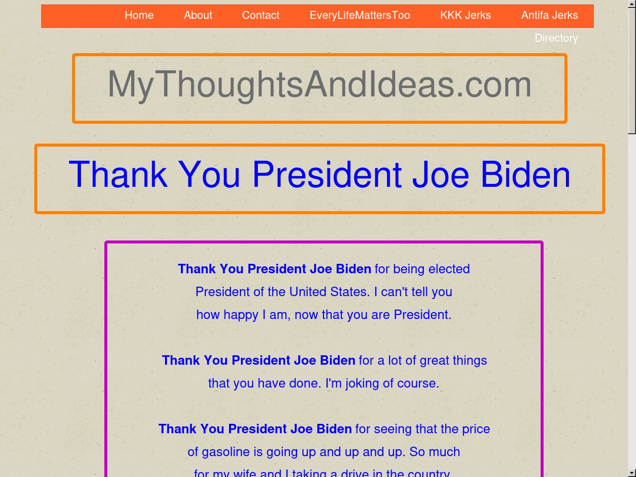 thankyoupresidentjoebiden.com screenshot alt-text