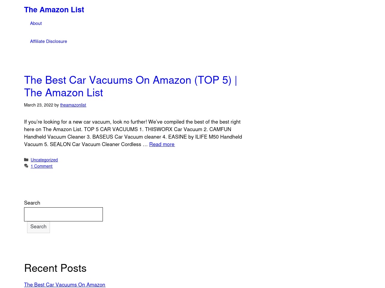 theamazonlist.com screenshot alt-text